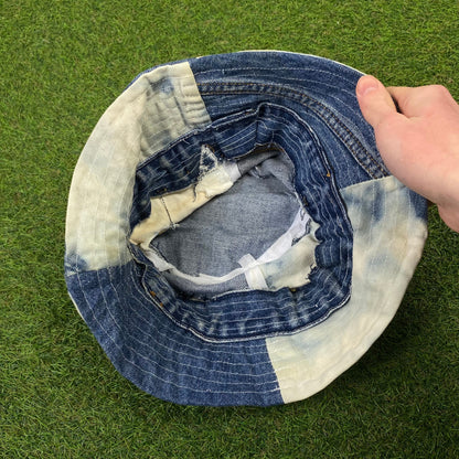 90s Retro Denim Bucket Hat Blue