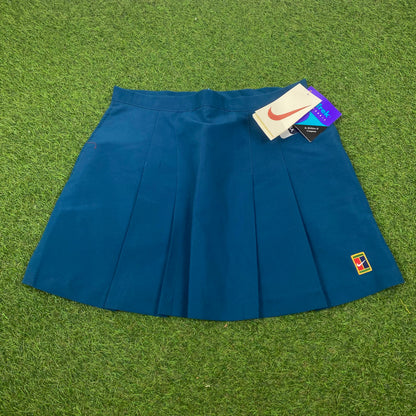 Vintage Nike Pleated Skirt With Pockets Blue Large