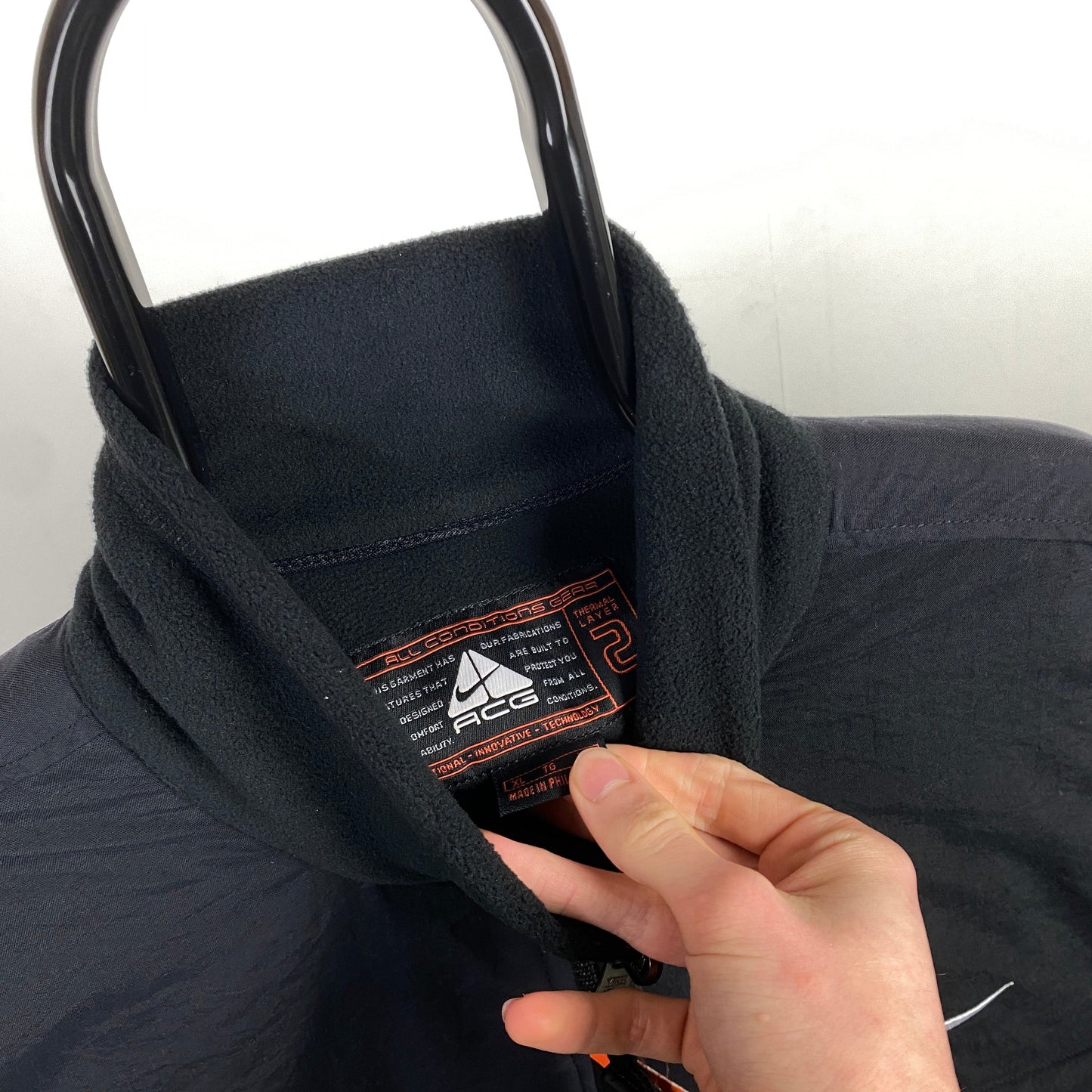 90s Nike ACG Therma-Fit Fleece Jacket Black XL