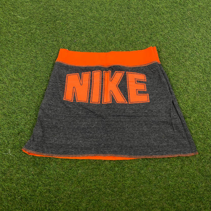 90s Nike Reversible Skirt Orange Grey Medium